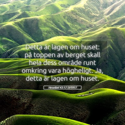 Picture 05 - Hesekiel 43:12 SV1917 - Detta är lagen om huset: på toppen av berget - Bible Verse Picture