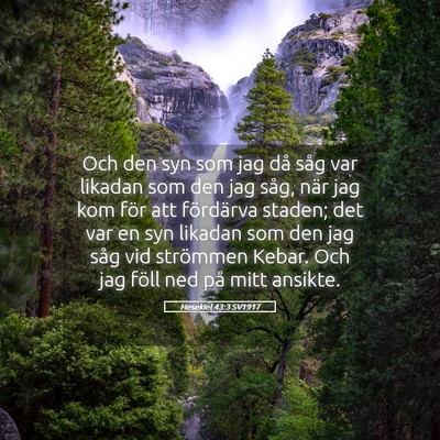 Picture 05 - Hesekiel 43:3 SV1917 - Och den syn som jag då såg var likadan som den - Bible Verse Picture