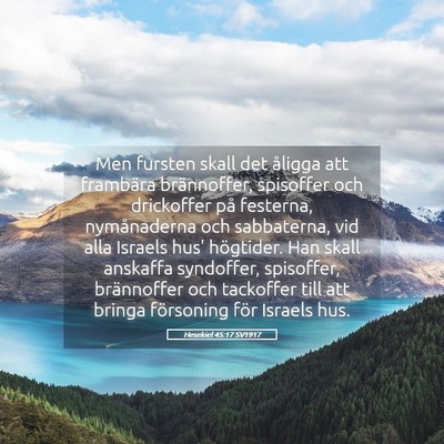 Picture 05 - Hesekiel 45:17 SV1917 - Men fursten skall det åligga att frambära - Bible Verse Picture