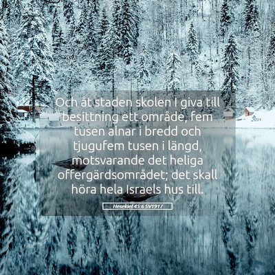 Picture 05 - Hesekiel 45:6 SV1917 - Och åt staden skolen I giva till besittning ett - Bible Verse Picture