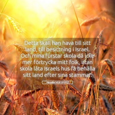 Picture 05 - Hesekiel 45:8 SV1917 - Detta skall han hava till sitt land, till - Bible Verse Picture