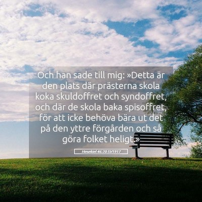 Picture 05 - Hesekiel 46:20 SV1917 - Och han sade till mig: »Detta är den plats där - Bible Verse Picture