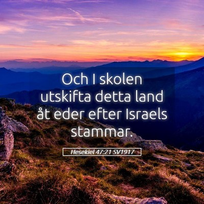 Picture 05 - Hesekiel 47:21 SV1917 - Och I skolen utskifta detta land åt eder efter - Bible Verse Picture