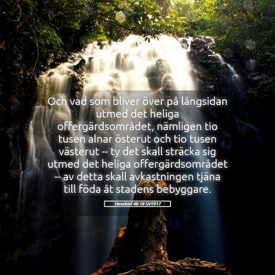 Picture 05 - Hesekiel 48:18 SV1917 - Och vad som bliver över på långsidan utmed det - Bible Verse Picture