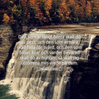 Picture 05 - Hesekiel 6:12 SV1917 - Den som är långt borta skall dö av pest, och - Bible Verse Picture