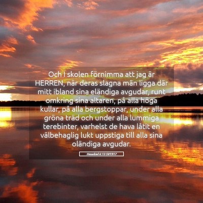 Picture 05 - Hesekiel 6:13 SV1917 - Och I skolen förnimma att jag är HERREN, när - Bible Verse Picture