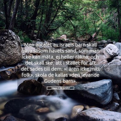 Picture 05 - Hosea 1:10 SV1917 - Men antalet av Israels barn skall bliva såsom - Bible Verse Picture