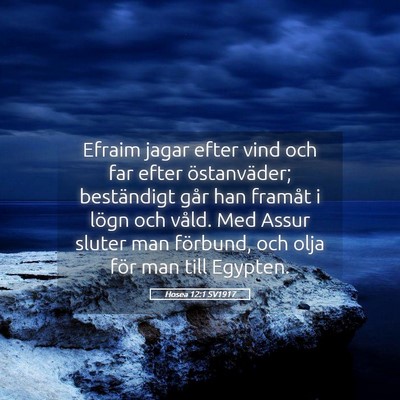 Picture 05 - Hosea 12:1 SV1917 - Efraim jagar efter vind och far efter - Bible Verse Picture