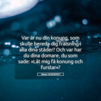 Picture 05 - Hosea 13:10 SV1917 - Var är nu din konung, som skulle bereda dig - Bible Verse Picture