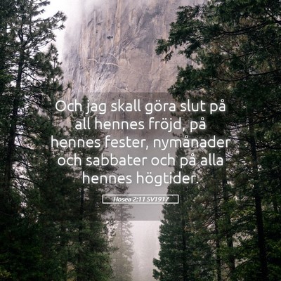 Picture 05 - Hosea 2:11 SV1917 - Och jag skall göra slut på all hennes fröjd, - Bible Verse Picture