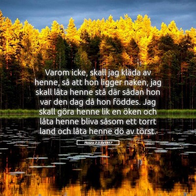 Picture 05 - Hosea 2:3 SV1917 - Varom icke, skall jag kläda av henne, så att - Bible Verse Picture