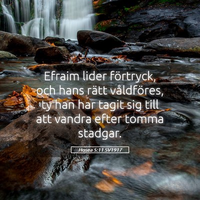 Picture 05 - Hosea 5:11 SV1917 - Efraim lider förtryck, och hans rätt - Bible Verse Picture