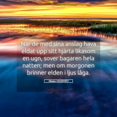 Picture 05 - Hosea 7:6 SV1917 - När de med sina anslag hava eldat upp sitt - Bible Verse Picture