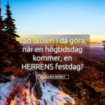 Picture 05 - Hosea 9:5 SV1917 - Vad skolen I då göra, när en högtidsdag - Bible Verse Picture