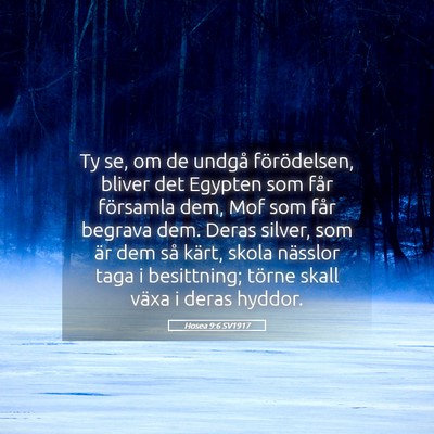 Picture 05 - Hosea 9:6 SV1917 - Ty se, om de undgå förödelsen, bliver det - Bible Verse Picture