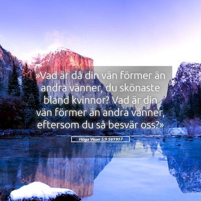 Picture 05 - Höga Visan 5:9 SV1917 - »Vad är då din vän förmer än andra vänner, - Bible Verse Picture