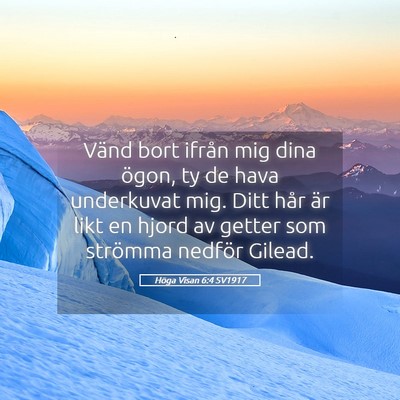 Picture 05 - Höga Visan 6:4 SV1917 - Vänd bort ifrån mig dina ögon, ty de hava - Bible Verse Picture