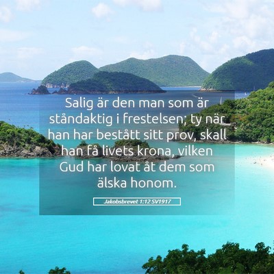 Picture 05 - Jakobsbrevet 1:12 SV1917 - Salig är den man som är ståndaktig i - Bible Verse Picture