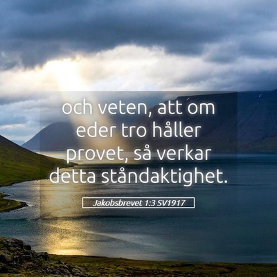 Picture 05 - Jakobsbrevet 1:3 SV1917 - och veten, att om eder tro håller provet, så - Bible Verse Picture