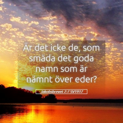 Picture 05 - Jakobsbrevet 2:7 SV1917 - Är det icke de, som smäda det goda namn som är - Bible Verse Picture