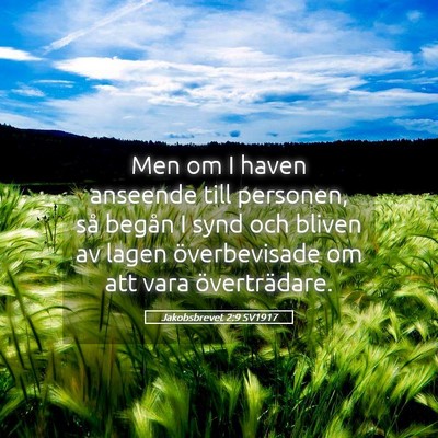 Picture 05 - Jakobsbrevet 2:9 SV1917 - Men om I haven anseende till personen, så begån - Bible Verse Picture