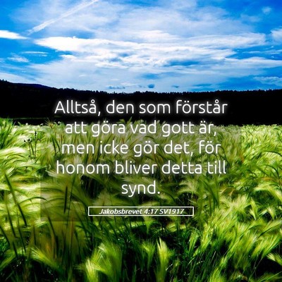 Picture 05 - Jakobsbrevet 4:17 SV1917 - Alltså, den som förstår att göra vad gott - Bible Verse Picture