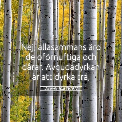 Picture 05 - Jeremia 10:8 SV1917 - Nej, allasammans äro de oförnuftiga och dårar. - Bible Verse Picture