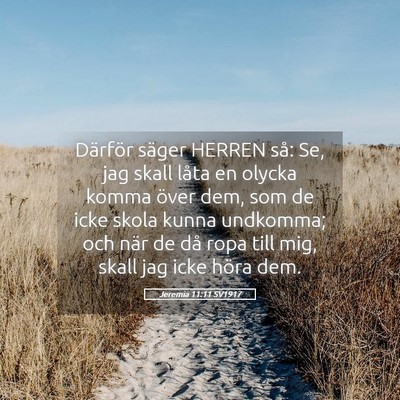 Picture 05 - Jeremia 11:11 SV1917 - Därför säger HERREN så: Se, jag skall låta - Bible Verse Picture