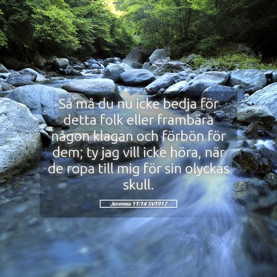 Picture 05 - Jeremia 11:14 SV1917 - Så må du nu icke bedja för detta folk eller - Bible Verse Picture