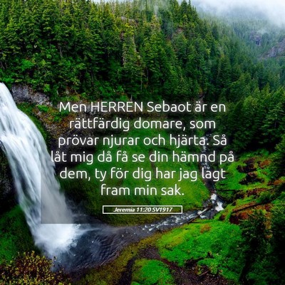 Picture 05 - Jeremia 11:20 SV1917 - Men HERREN Sebaot är en rättfärdig domare, som - Bible Verse Picture