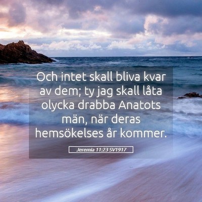 Picture 05 - Jeremia 11:23 SV1917 - Och intet skall bliva kvar av dem; ty jag skall - Bible Verse Picture