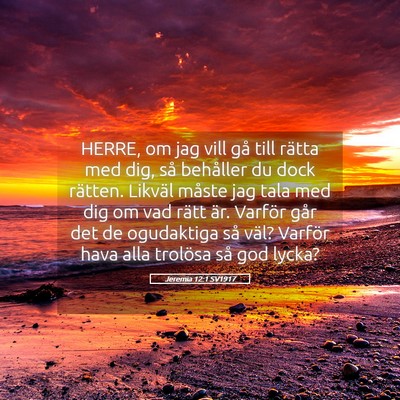 Picture 05 - Jeremia 12:1 SV1917 - HERRE, om jag vill gå till rätta med dig, så - Bible Verse Picture