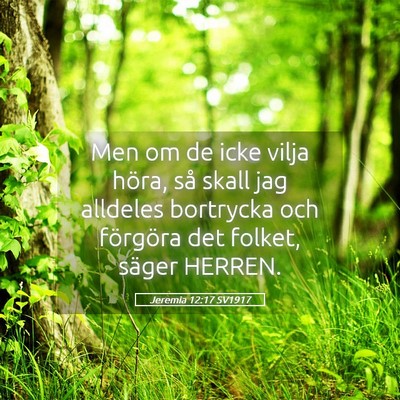 Picture 05 - Jeremia 12:17 SV1917 - Men om de icke vilja höra, så skall jag - Bible Verse Picture