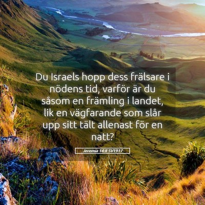 Picture 05 - Jeremia 14:8 SV1917 - Du Israels hopp dess frälsare i nödens tid, - Bible Verse Picture