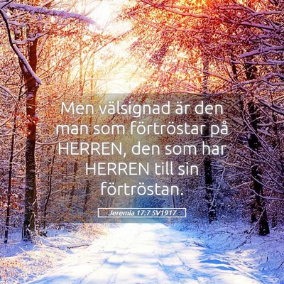 Picture 05 - Jeremia 17:7 SV1917 - Men välsignad är den man som förtröstar på - Bible Verse Picture