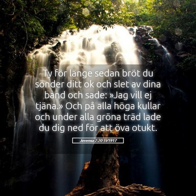 Picture 05 - Jeremia 2:20 SV1917 - Ty för länge sedan bröt du sönder ditt ok och - Bible Verse Picture