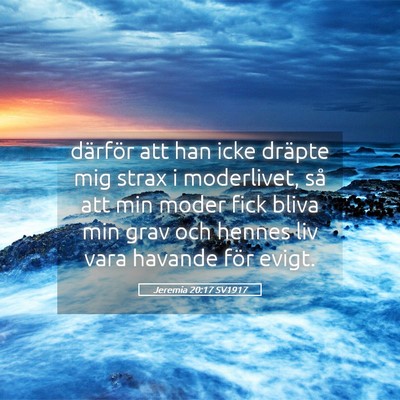 Picture 05 - Jeremia 20:17 SV1917 - därför att han icke dräpte mig strax i - Bible Verse Picture