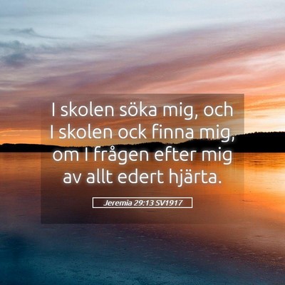 Picture 05 - Jeremia 29:13 SV1917 - I skolen söka mig, och I skolen ock finna mig, - Bible Verse Picture