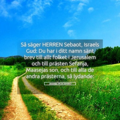 Picture 05 - Jeremia 29:25 SV1917 - Så säger HERREN Sebaot, Israels Gud: Du har i - Bible Verse Picture