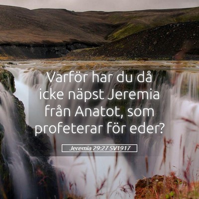 Picture 05 - Jeremia 29:27 SV1917 - Varför har du då icke näpst Jeremia från - Bible Verse Picture
