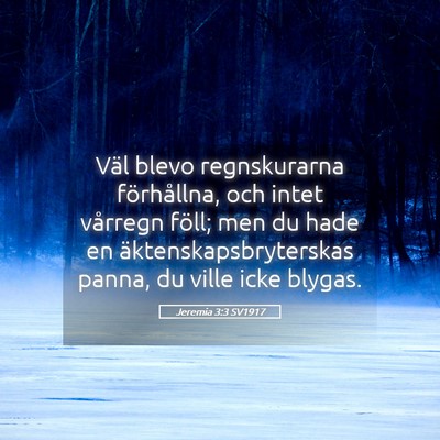 Picture 05 - Jeremia 3:3 SV1917 - Väl blevo regnskurarna förhållna, och intet - Bible Verse Picture