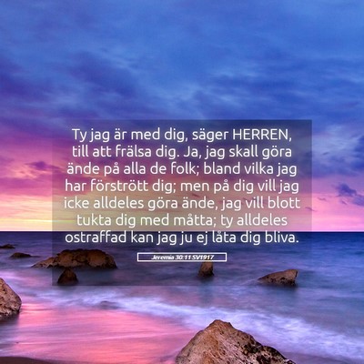 Picture 05 - Jeremia 30:11 SV1917 - Ty jag är med dig, säger HERREN, till att - Bible Verse Picture