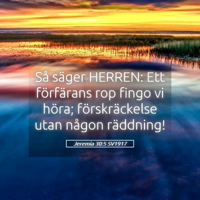 Picture 05 - Jeremia 30:5 SV1917 - Så säger HERREN: Ett förfärans rop fingo vi - Bible Verse Picture