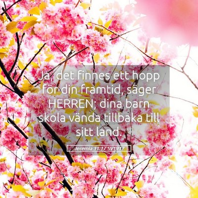 Picture 05 - Jeremia 31:17 SV1917 - Ja, det finnes ett hopp för din framtid, säger - Bible Verse Picture
