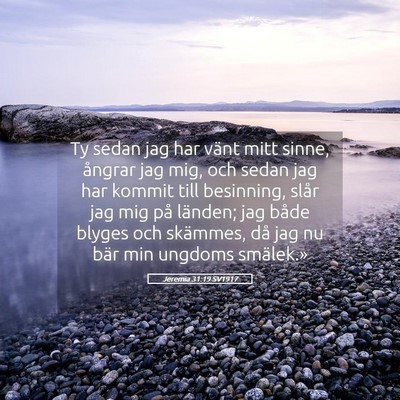 Picture 05 - Jeremia 31:19 SV1917 - Ty sedan jag har vänt mitt sinne, ångrar jag - Bible Verse Picture