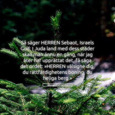 Picture 05 - Jeremia 31:23 SV1917 - Så säger HERREN Sebaot, Israels Gud: I Juda - Bible Verse Picture