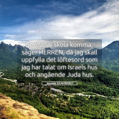 Picture 05 - Jeremia 33:14 SV1917 - Se, dagar skola komma, säger HERREN, då jag - Bible Verse Picture