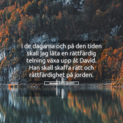 Picture 05 - Jeremia 33:15 SV1917 - I de dagarna och på den tiden skall jag låta en - Bible Verse Picture