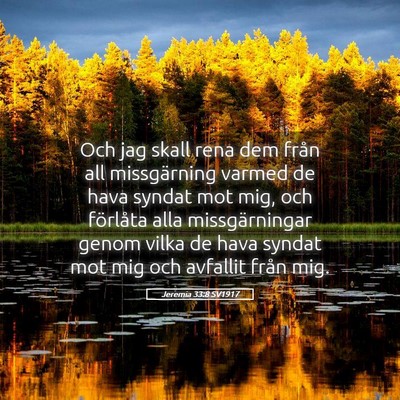 Picture 05 - Jeremia 33:8 SV1917 - Och jag skall rena dem från all missgärning - Bible Verse Picture