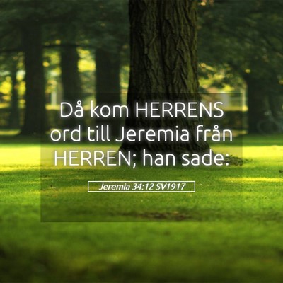 Picture 05 - Jeremia 34:12 SV1917 - Då kom HERRENS ord till Jeremia från HERREN; - Bible Verse Picture